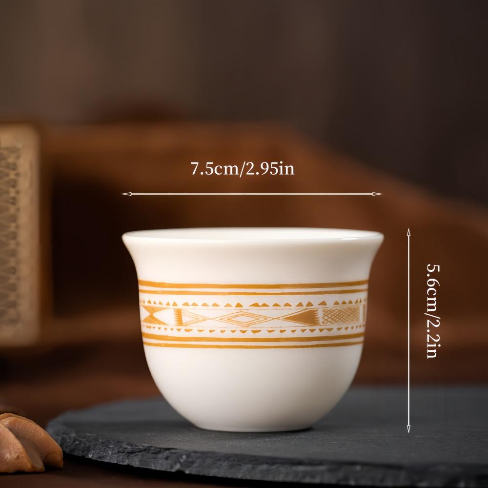 Ceramic Coffee Cup Tea Cup White Porcelain Simple Advanced Exotic Style High Quality Office Home Tasting Cup Suitable for Gifts