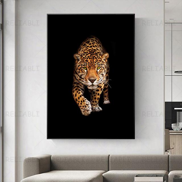 

Леопардовые картины, постеры с большими кошками и пирнты, холст с изображением животных, настенная живопись дикой природы для декора гостиной, украшения дома 21cm×30cm NoFrame