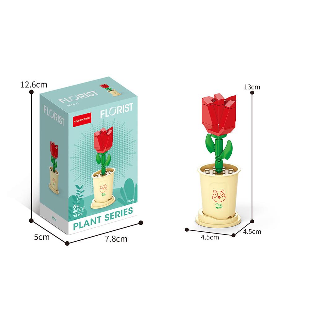 Creativo Fiore Building Blocks Simulazione Bouquet Mattoni da costruzione in vaso Giocattoli per la decorazione domestica