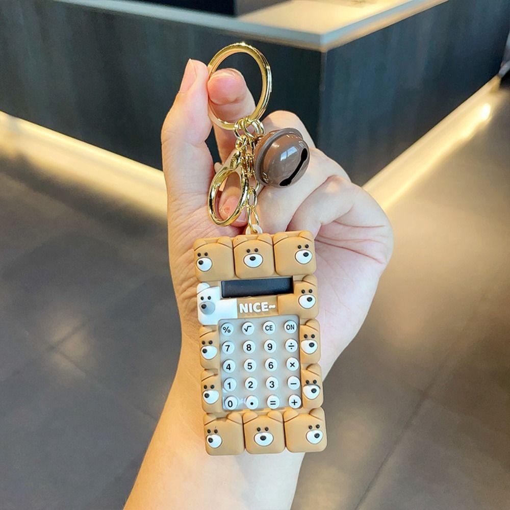 

Maze Mini Calculator 8 Digits Display School Supplies Portable Key Chain Office коричневий