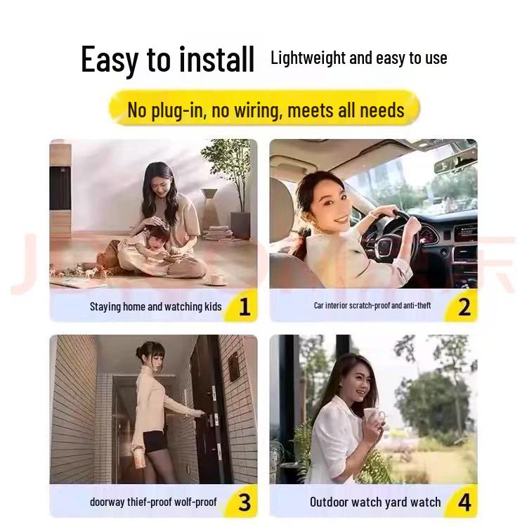 Compact Wireless Home Surveillance Camera with Mobile Connectivity and High-Definition Viewing, No Monitor or Plug-In Required