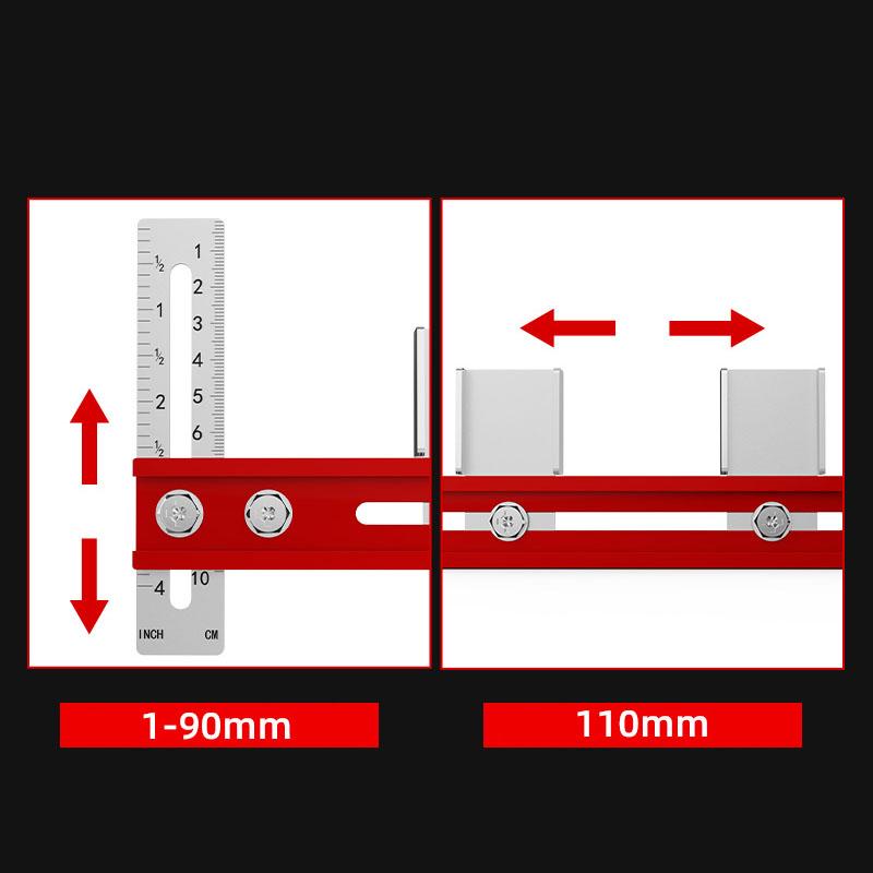 Punching Positioning Ruler for Wardrobe Boom Installation Carpentry Aluminium Alloy Drilling Locator Suspension Rod Install Tool