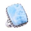 Natural Republic Larimar Gemstone 925 Solid Sterling Silver Gift Ring S.8 l6z01