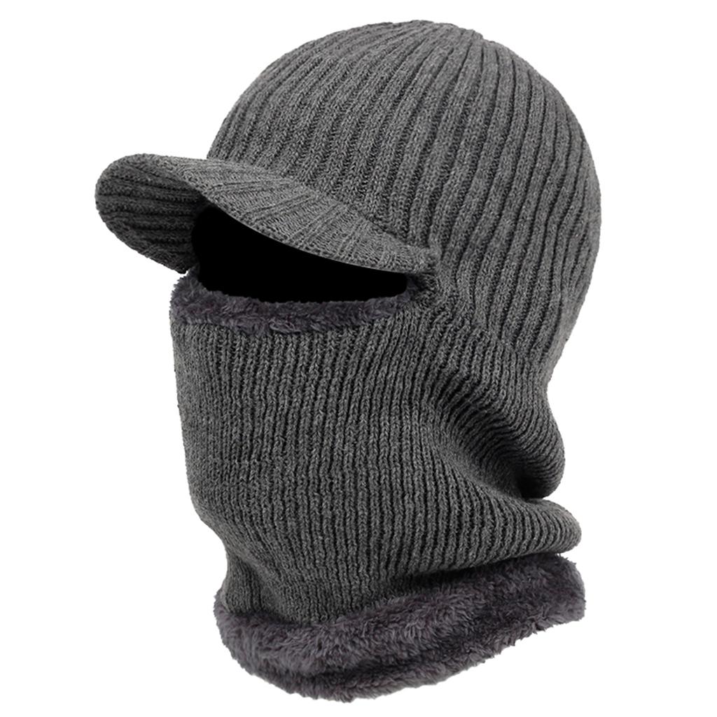 Unisex Scarf Beanies Cap Thick Earflap Knitted Hat Autumn Winter Outdoor Leisure Hats Travel Accessories for Women Men