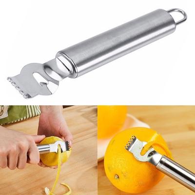 Stainless Steel Fruit Lemon Citrus Zester Grater Grip Peeling Knife Tool