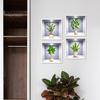 4Pcs/Set Potted Plants Wall Sticker 3D Effect Self-adhesive Waterproof PVC Removable Living Room Bedroom Modern Wall Art Green Plant Decoration Decal