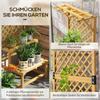 Wooden Plant Stand, with Trellis - Natural Finish