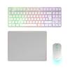 Wireless Gaming Combo - Mars Gaming - TKL FRGB Keyboard - 3200 DPI RGB Mouse - 360x260 Mm Mat - White - Rechargeable