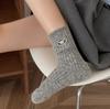 Twist Wool Socks Children'S Season Mid-Tube Socks Thickened Warm And Comfortable Plush Socks Gray Socks