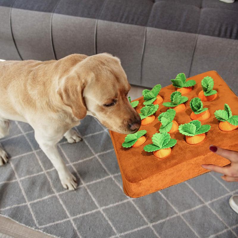 Carrots Enrichment Dog Puzzle Toys Hide and Seek Carrot Farm Dog Toys Carrot Patch Dog Snuffle Toy for Puppy Large Dogs