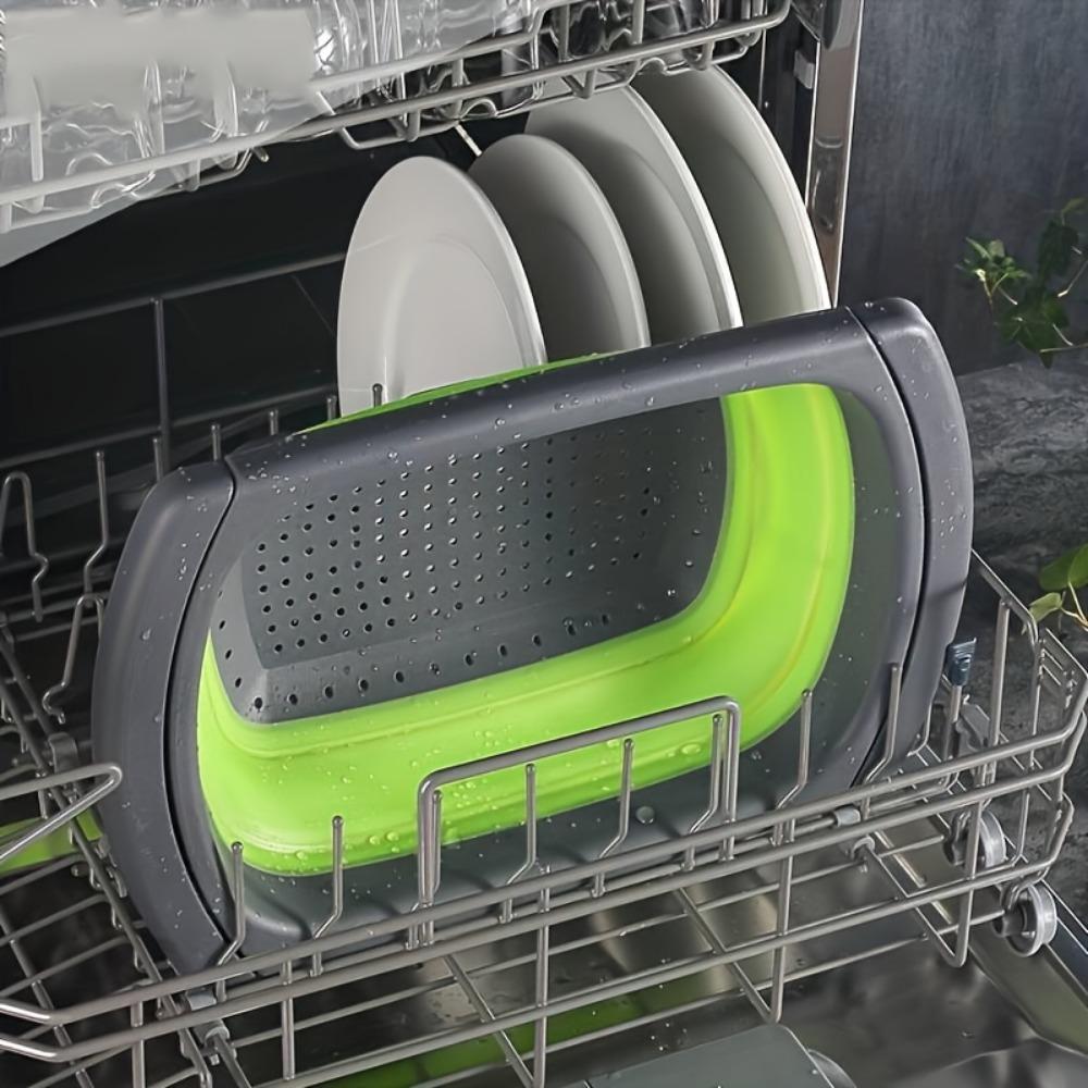 1 PCS Foldable Silicone Colander - Food Grade, Vegetable Fruit Drainer