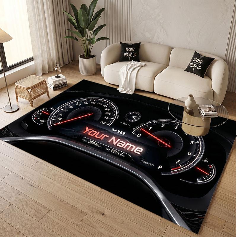 Other Similar Designs Theme Soft Crystal Velvet Rug Custom Name & Text Print Non Slip Floor Rug for Bedroom Living Room
