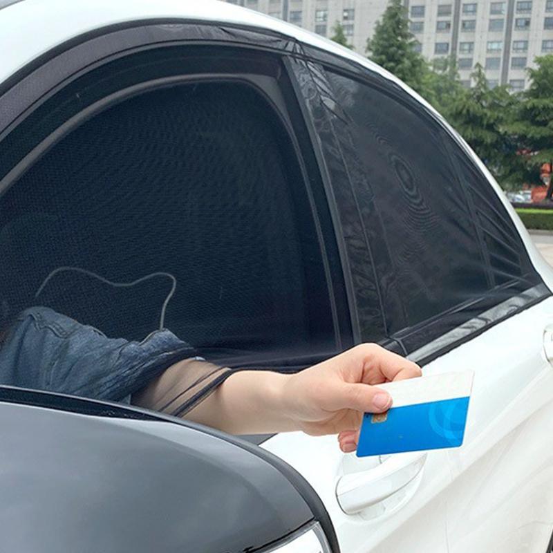 2Pcs Car Window Sunshade Mosquito Prevention UV Protective Breathable Mesh Side Window Sun Shade Cover Car Exterior Accessories