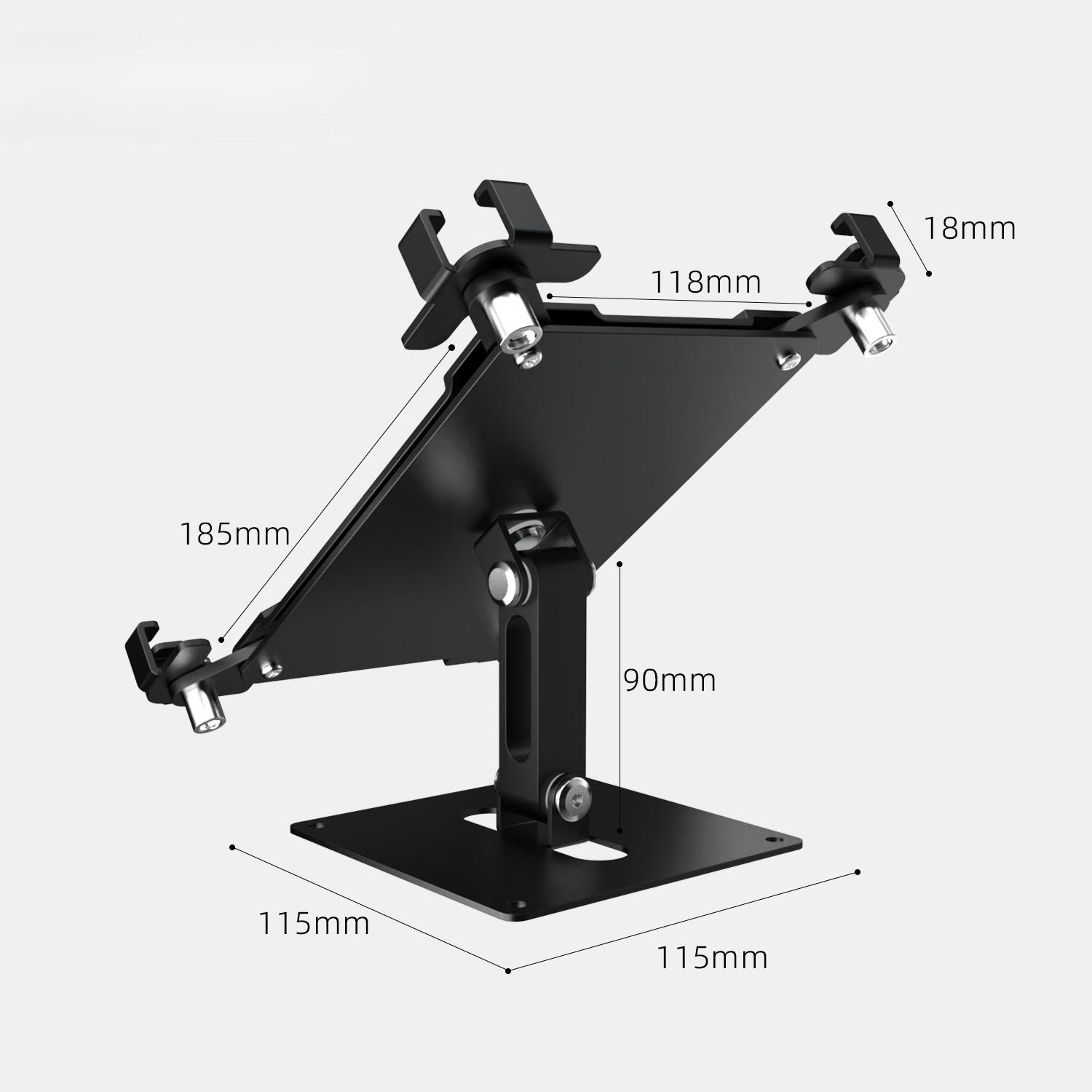 Wall Mounted Tablet Stand Adjustable Rotating Metal Desktop with Lock Anti-theft Multifunctional Folding Stand