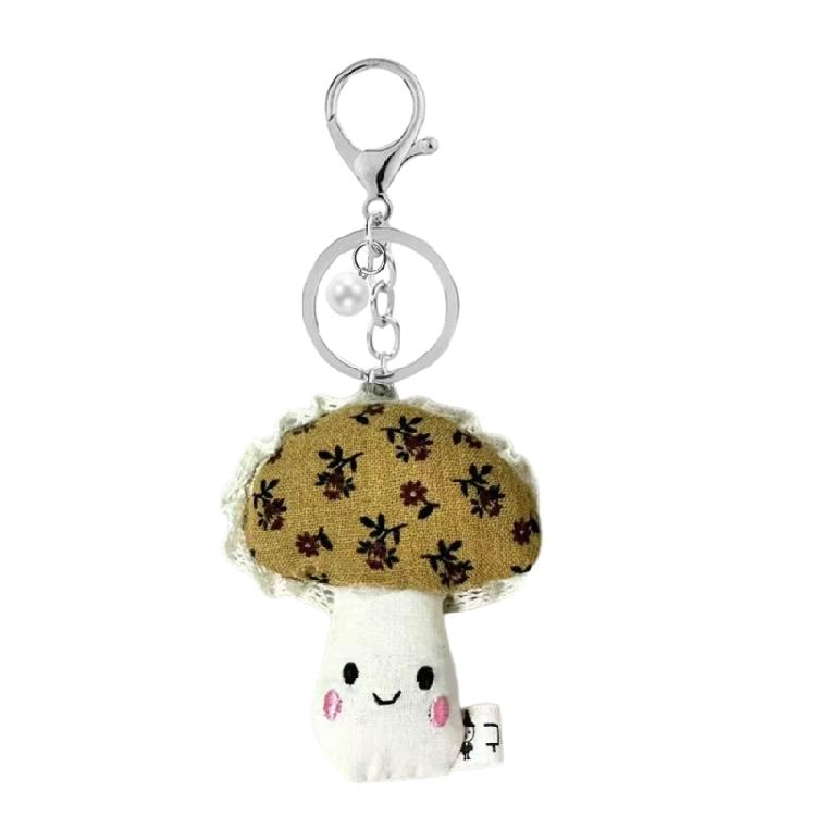 

Cute Artistic Floral Mushroom Keyring Bag Hanging Ornament for Purse Keychain Decoration Women Gift Purse Charm жёлтый