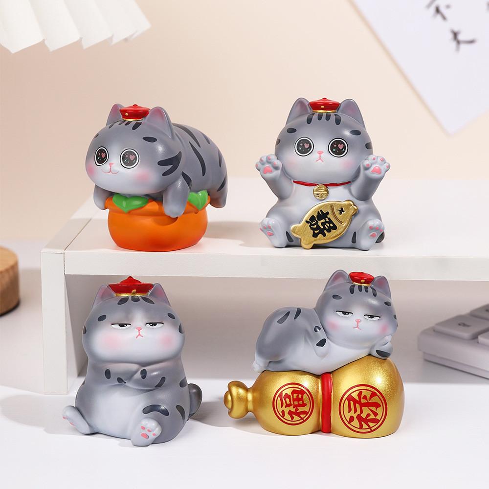 Cat Spirit Resin Art Figurines With Lucky Charm For Home Decor And Gift Giving