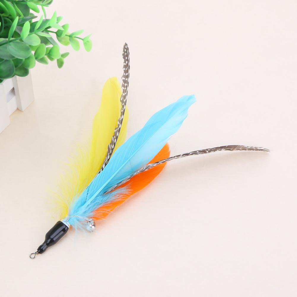 5pcs Chicken Feather Cat Stick Colorful Feather Funny Cat Stick Exquisite Portable Creative Fashion Replacement Pet Cat Supplies