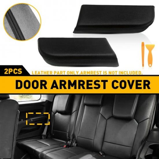 Fits 2009-2015 Honda Pilot Rear Door Panels Armrest Leather Cover Trim Black