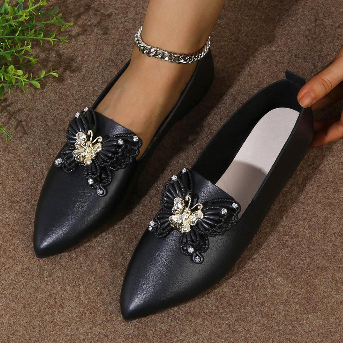 Осень новая женская мода одинарная обувь универсальная одинарная обувь женщины 35 чёрный 2439₽