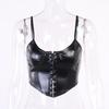 Minimalist Chest Cup Breasted Leather Sling Women's Fashion Fall and Winter Inner Match Sexy Slim-Fit U-Neck Vest