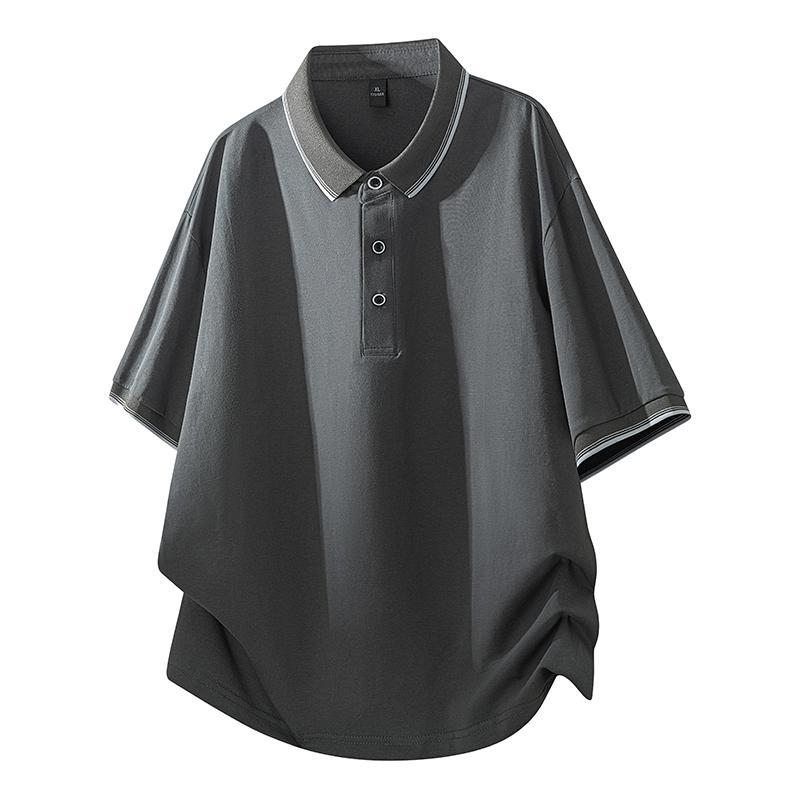 Short Sleeved T-shirt Men's Summer Loose Top Short Sleeved Polo Shirt