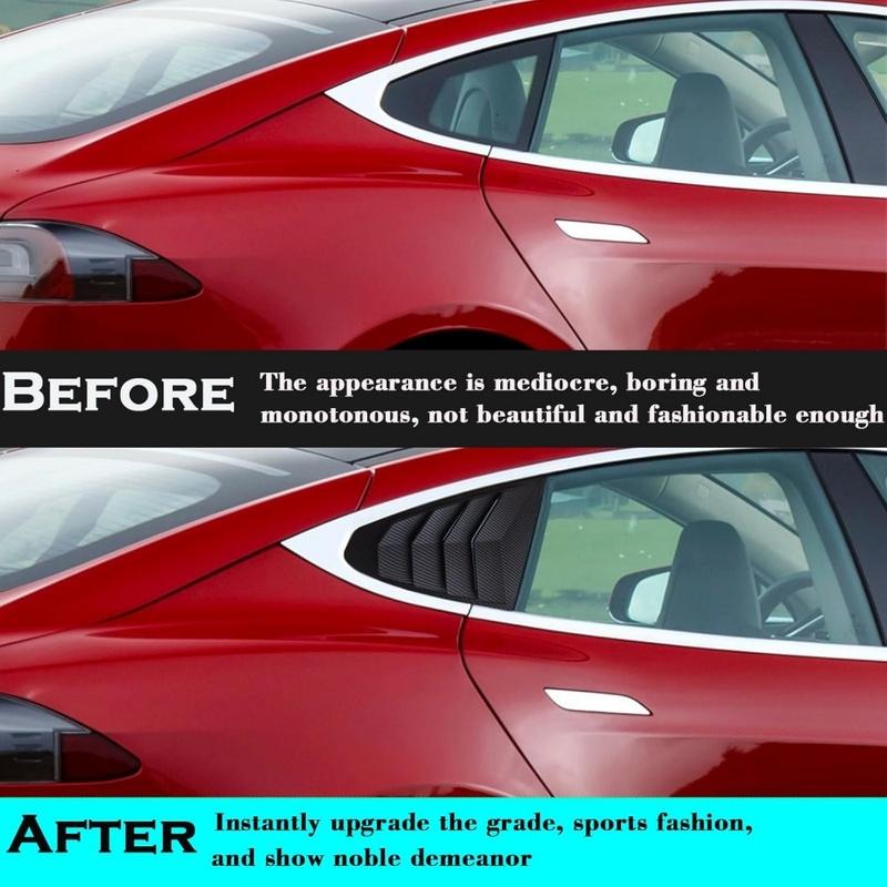 Για Tesla Model S Πίσω Πλαϊνά Καλύμματα Παραθύρων Περσίδες Σπορ Στυλ Δροσερή Εξωτερική Διακόσμηση κατάλληλα για Tesla Model S 2017-2024 Αξεσουάρ