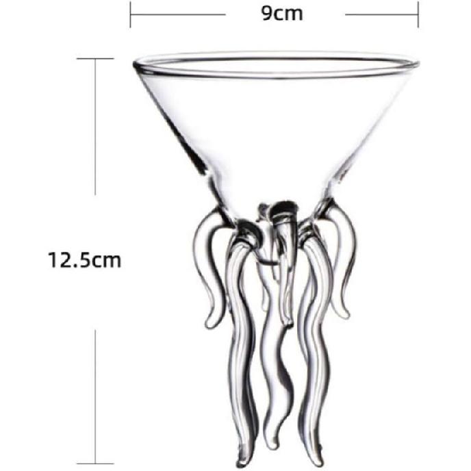 Hemoton 2pcs Octopus Cocktail Glass Creative Drinkware Bar Goblet Tools Snifters Unique Margarita Glasses Toasting Goblet Tumbler for Kitchen Bar