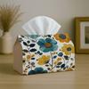 1pc Contemporary Botanical Design Tissue Holder - Floral Illustration, Sturdy Napkin Organizer for Vehicle, Kitchen, Dining Area, Home Decoration - St