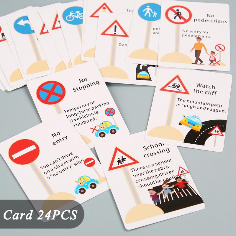 Traffic Road Signs Children Toys Wooden 3D Road Signs Scene Cognition Sensory Games Set Educational Toys For Children