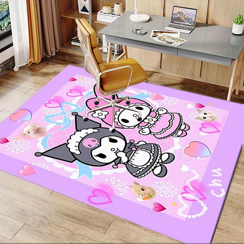 Office Rug Kuromi, My Melody Anti-Slip Rug, Machine Washable for Living Room, Bedroom, Office, Multiple Sizes, Bedroom Mat, Decorative Mat, Durable Ma