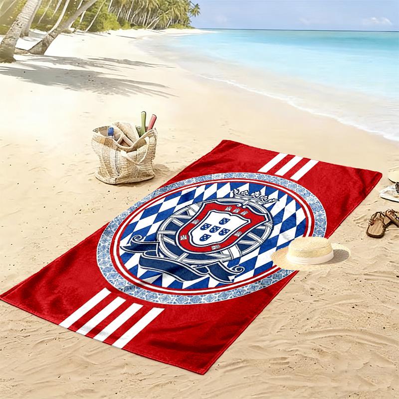 Portugal National Team Emblem Beach Towel Outdoor Camping Portable for Travel Quick-drying Swim Towel Absorbent Bath Towel Seaside Fashion