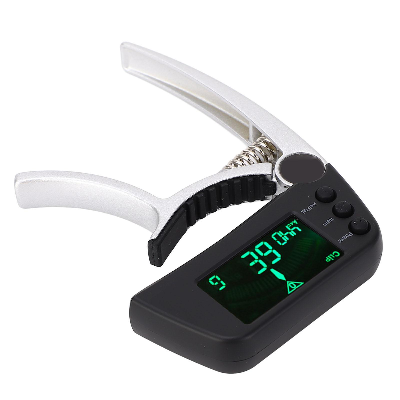 

2 в 1 гитарный каподастр-тюнер с ЖК-дисплеем, цифровой тюнинг-каподарок для акустических, электрических, классических гитар