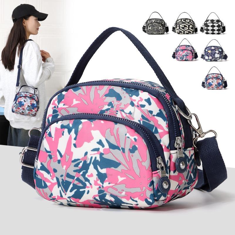 Small Bag, Women's Nylon Shoulder Crossbody Bag, Casual Printed Small Square Bag