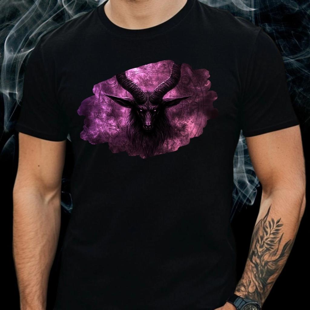 T-Shirt Herren Baphomet Motiv Baumwolle Größe XS bis 5XL