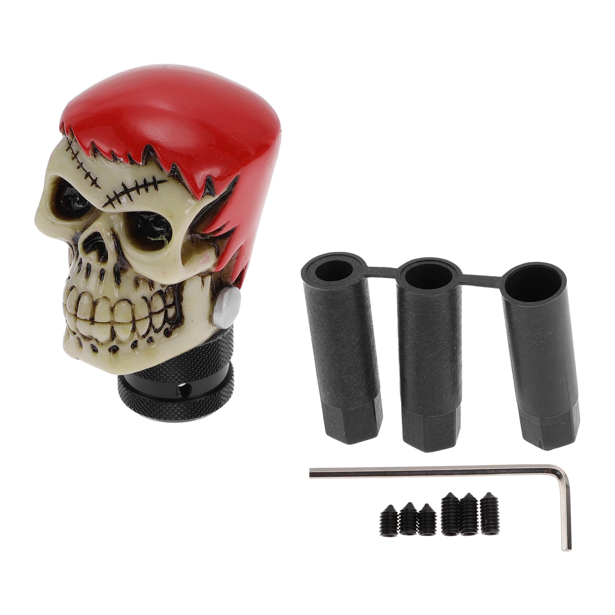 

HOPESPANNER Skull Shift Universal Gear Shift Resin Stick Shifter Lever Knob for Automatic and Manual with 3 1 Set 8.1cm Knob, Knob, Cars, Adapters,