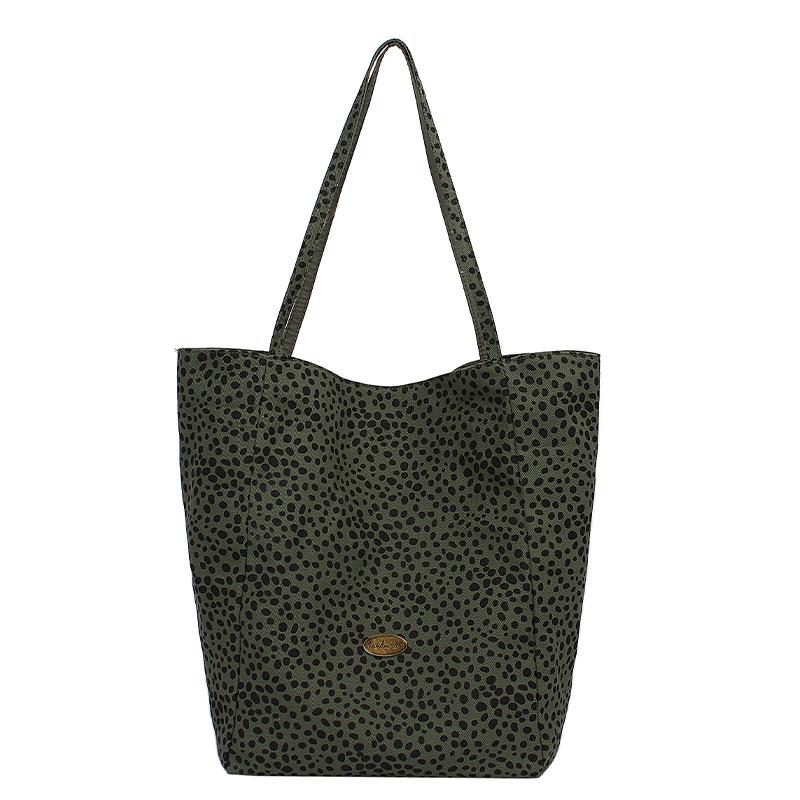 

Новая холщовая сумка большой вместимости двусторонняя на плечо зелёный