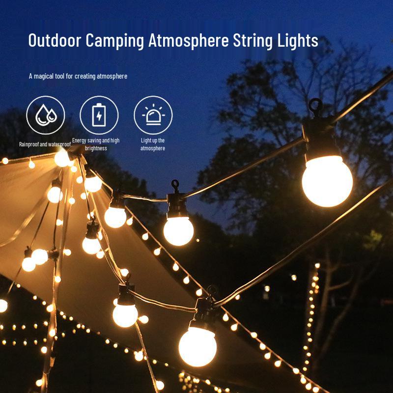 Waterproof G50 Bulb String Lights for Outdoor Camping, Tent, Garden, Awning, and Courtyard Decor