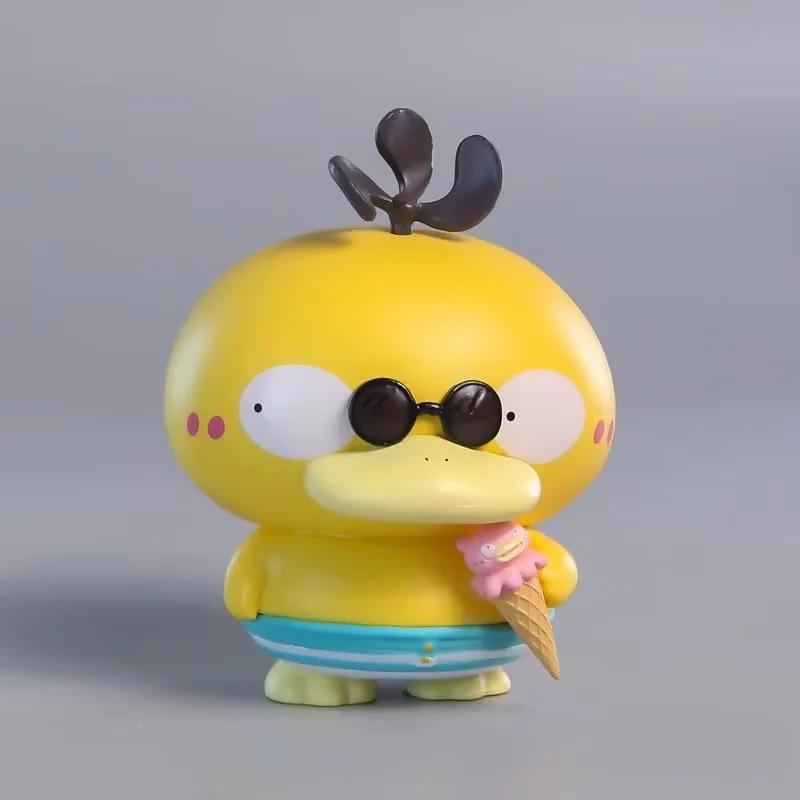 Cartoon Pokemon Anime Figure Cute Ice Cream Psyduck Slowpoke Car Decoration Model Toys Dolls Children Birthday Gift