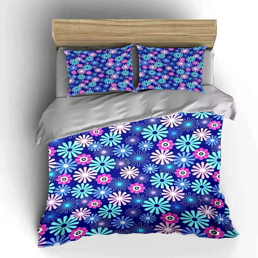 Floral Pattern Home Decoration Set Soft Comfortable Duvet Cover Bedding Set Included 1*Duvet Cover & 2*Pillowcases Gift