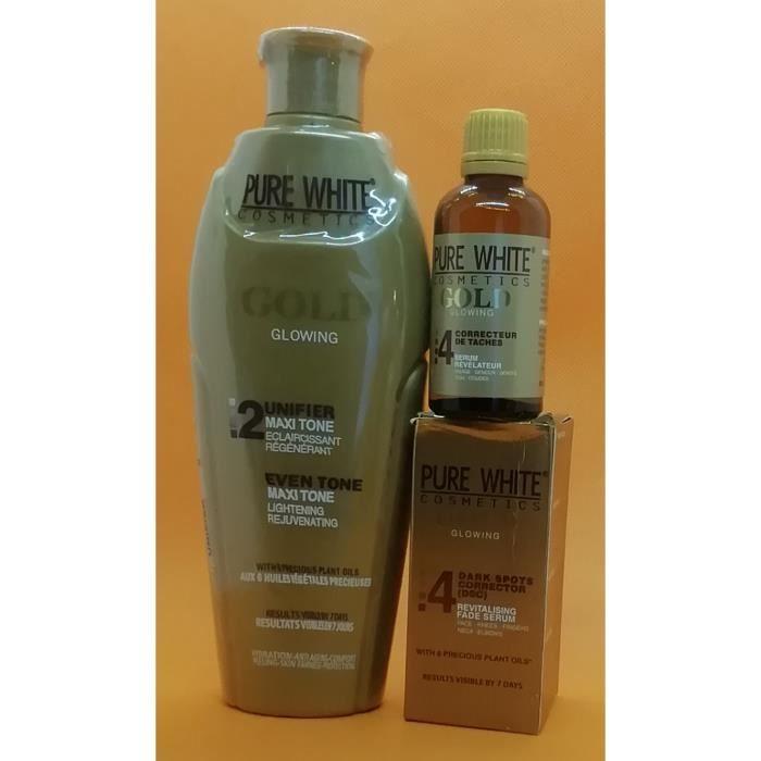 Lait Éclaircissant - Pure White Gold - 50 Ml - Régénérant - Sans Parabène - Mixte
