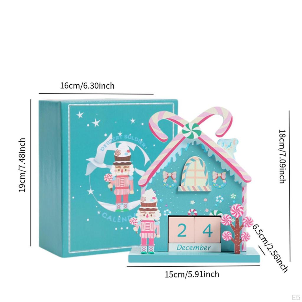Adventskalender aus Holz Festliche Dekoration Schreibtischornament Tischdekoration für die Familie