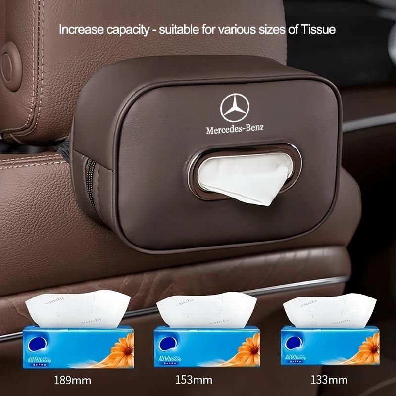 GLC GLB Leather Car Seat Tissue Box Storage Bag Tool For Mercedes Benz AMG W203 W206 W220 W205 W211 W212 W201 W210 W108 W168 GL
