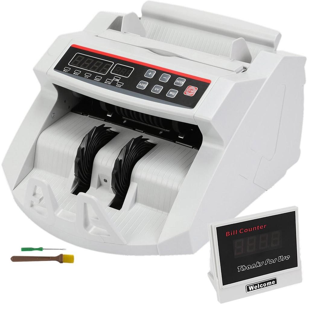 Banknotenzähler Geldzähler Mit LED-Anzeige Professioneller Banknotenzähler Mit Falschgeld-Erkenner, UV/MG, 1000 Scheine/Minute, Zählt Nur