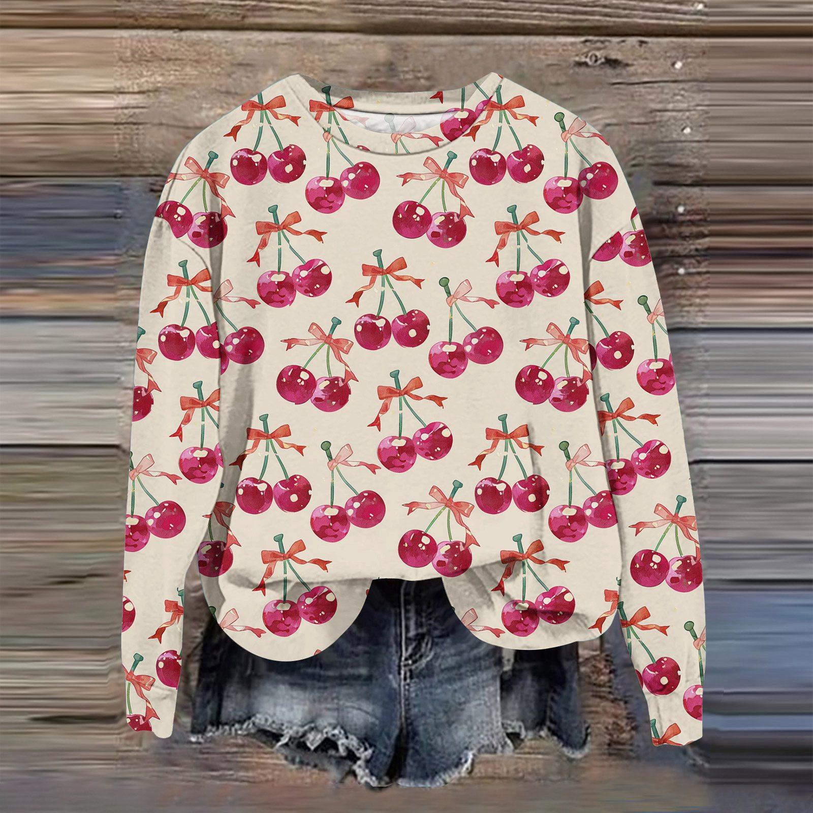 

Женская мода с принтом, длинный рукав, свободный круглый вырез, свитшот, осень XXXXXL