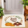 Thanksgiving Pumpkin Peace Sign Carpet Turkey Design Mat Autumn Leaves Home Decoration Greeting Door Rug Non-Slip Floor Mat