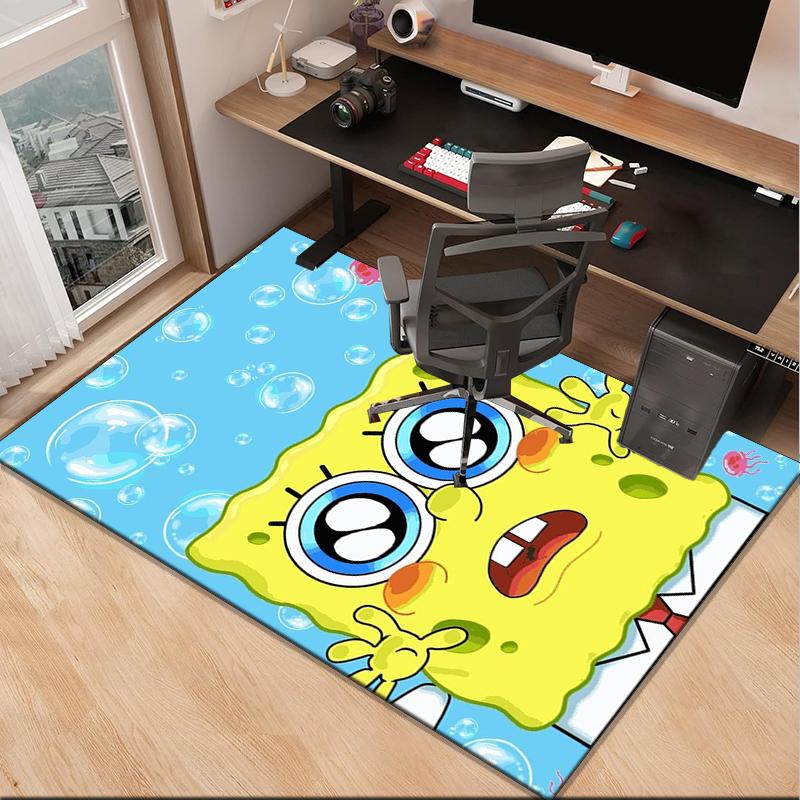 Sponge Expressions Pattern Office Rug Chair Mat, Game Carpet, Suitable for Front Door, Bedroom, Living Room, Desk, Holiday Gift