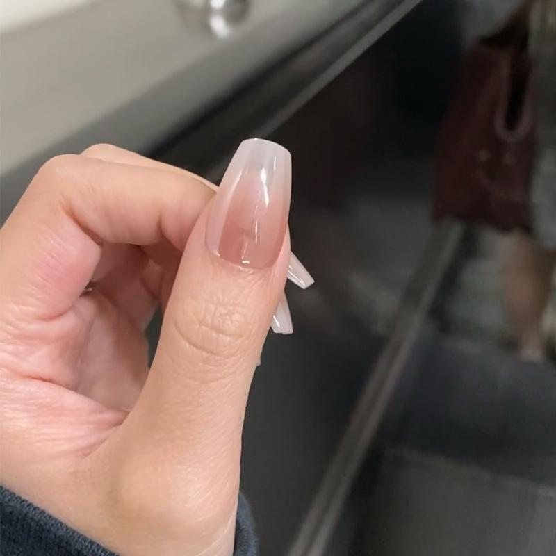 High-End Electroplated Bling Blush Wearable False Nails - TikTok Popular Nail Art Strips