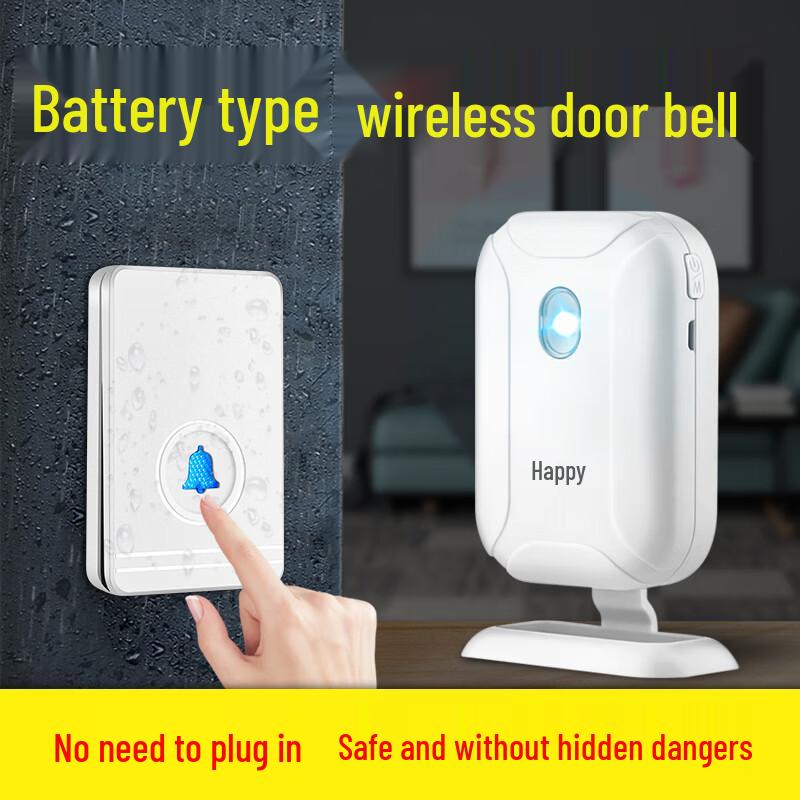 Lingfang Plug-Free Wireless Doorbell & Elderly Pager Kit