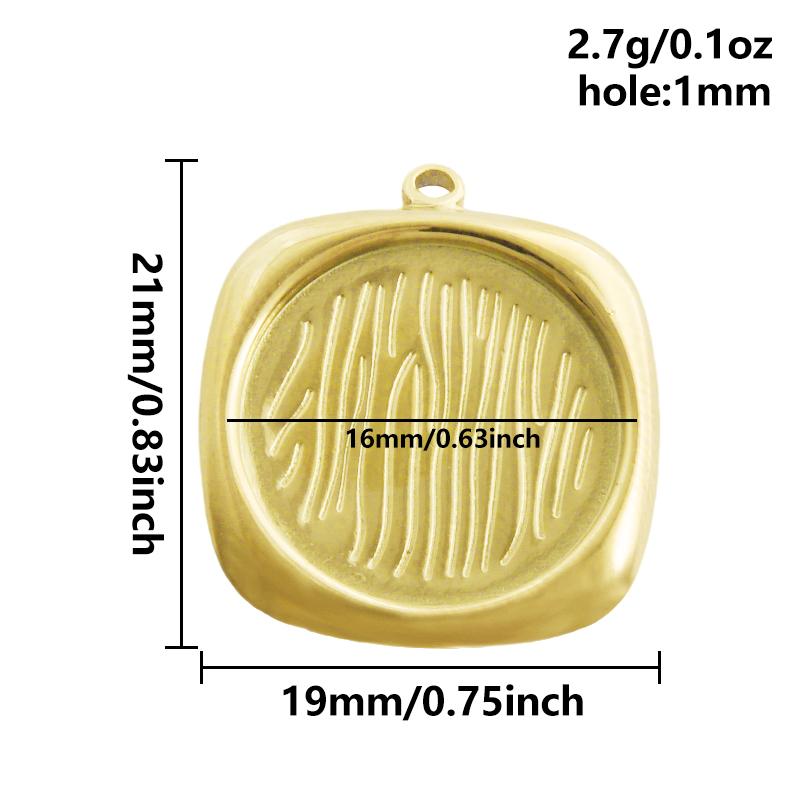 5pcs Geometric Cabochon Base Setting Tray Blank PVD Charm Heart Cross Flower DIY Stainless Steel Pendant For Jewelry Making Bulk