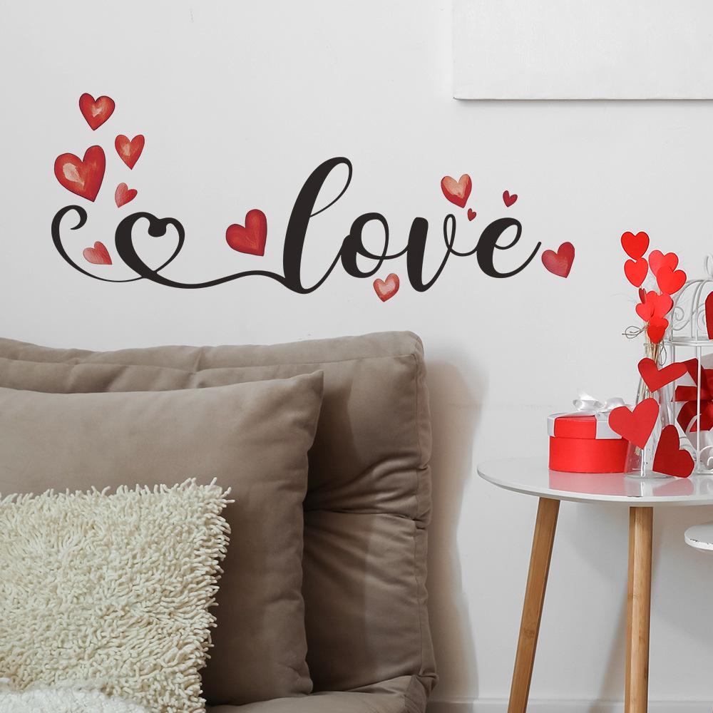 Valentine's Day Bedroom Living Room Entrance Hall Home Background Beautification Wall Stickers
